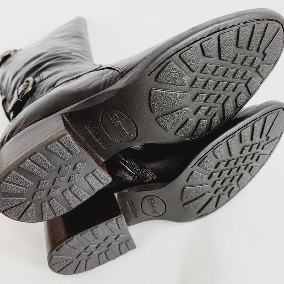 Born Dark Brown Tall Knee High Leather Riding Boots Round Toe Size 8.5 - Picture 4 of 9